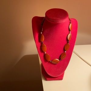 Brown and silver necklace